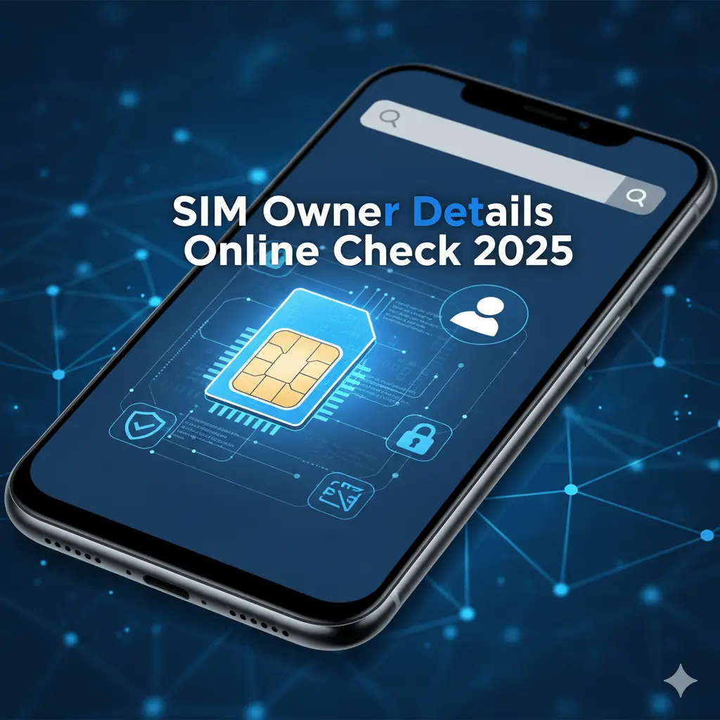 Instant SIM owner details online check showing mobile number verification and digital SIM information lookup.